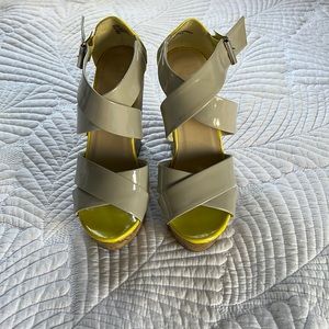 Patent Wedge Platform Sandals